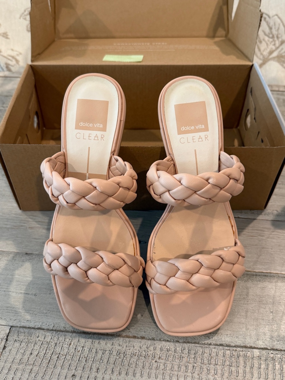 Dolce Vita Pink Braided Dual-Strap Slide Sandals